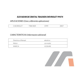 ELEVADOR DE CRISTAL CHEVROLET TRACKER /DELANTERA/DERECHO
