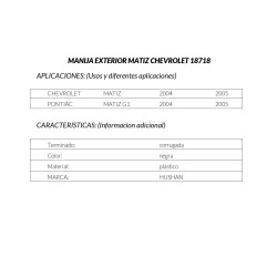 MANIJA EXTERIOR CHEVROLET MATIZ /TRASERA/DERECHO