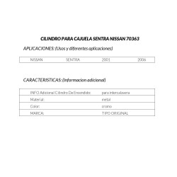 CILINDRO PARA CAJUELA NISSAN SENTRA