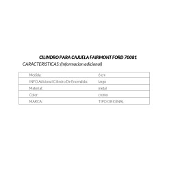 CILINDRO PARA CAJUELA LINCOLN CONTINENTAL