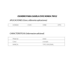 CILINDRO PARA CAJUELA HONDA CIVIC