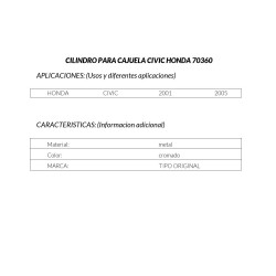 CILINDRO PARA CAJUELA HONDA CIVIC