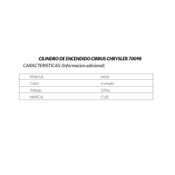 CILINDRO DE ENCENDIDO DODGE CARAVAN