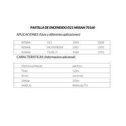 PASTILLA DE ENCENDIDO NISSAN D21