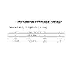 CONTROL ELECTRICO FORD CROWN VICTORIA /DELANTERA/IZQUIERDO